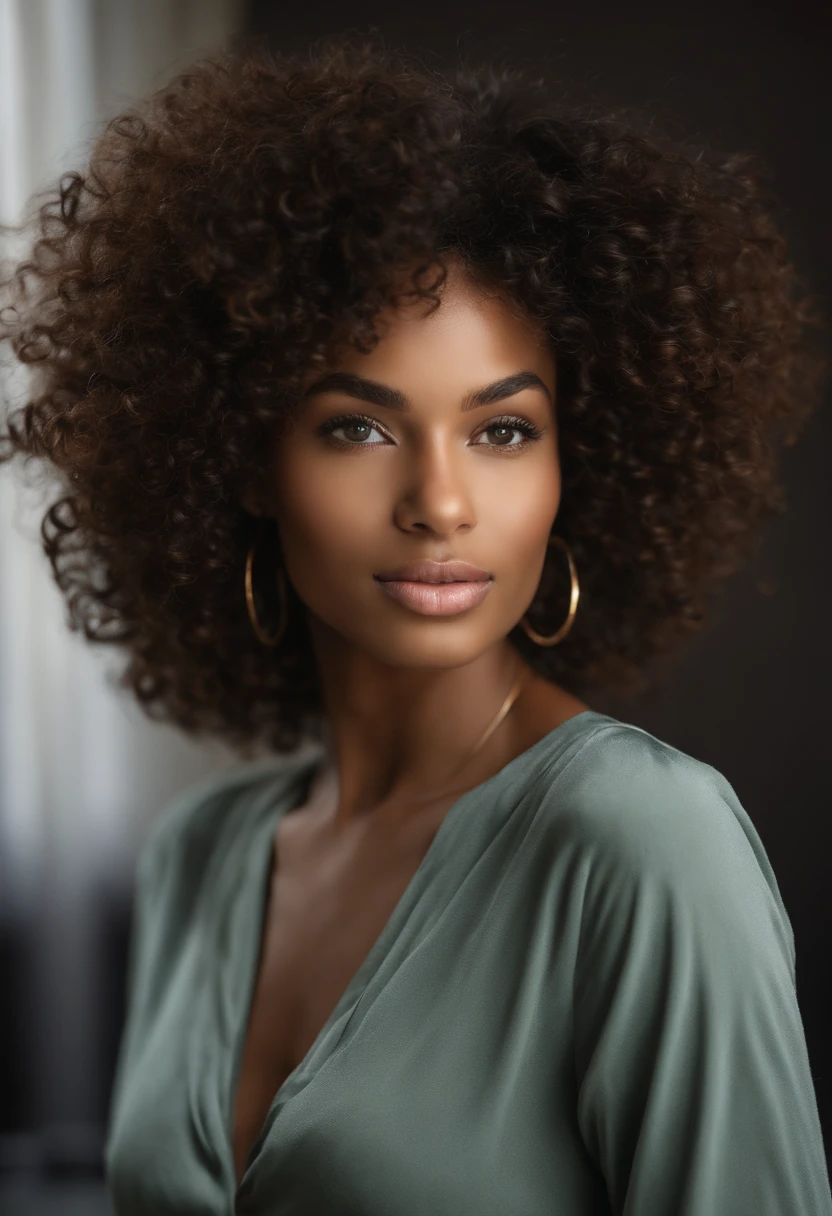 "Ultra-realistic image of a beautiful 19-year-old African-American girl, ,Caramel peel, corps parfait, Prendre un selfie dans la salle de bain avec son iPhone 14, maigre, Taille ultra-fine, cheveux noirs, African short curly hair , piercing green eyes.hyper-realistic，anatomie correcte，Facial features are carefully represented，Boucles gratuites, black curly hair, (Short, curly black hair), Long curly long wild black hair, cheveux multiversaux,  Short, curly black hair, black curly hair, Boucles, wavy hair spread out, Boucles baroques, boucles, Curly,Texture des cheveux, Curly bang