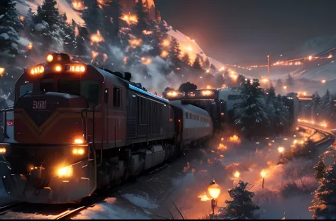 Change the weather in night and glow headlight of train and upgrade graphics 8k