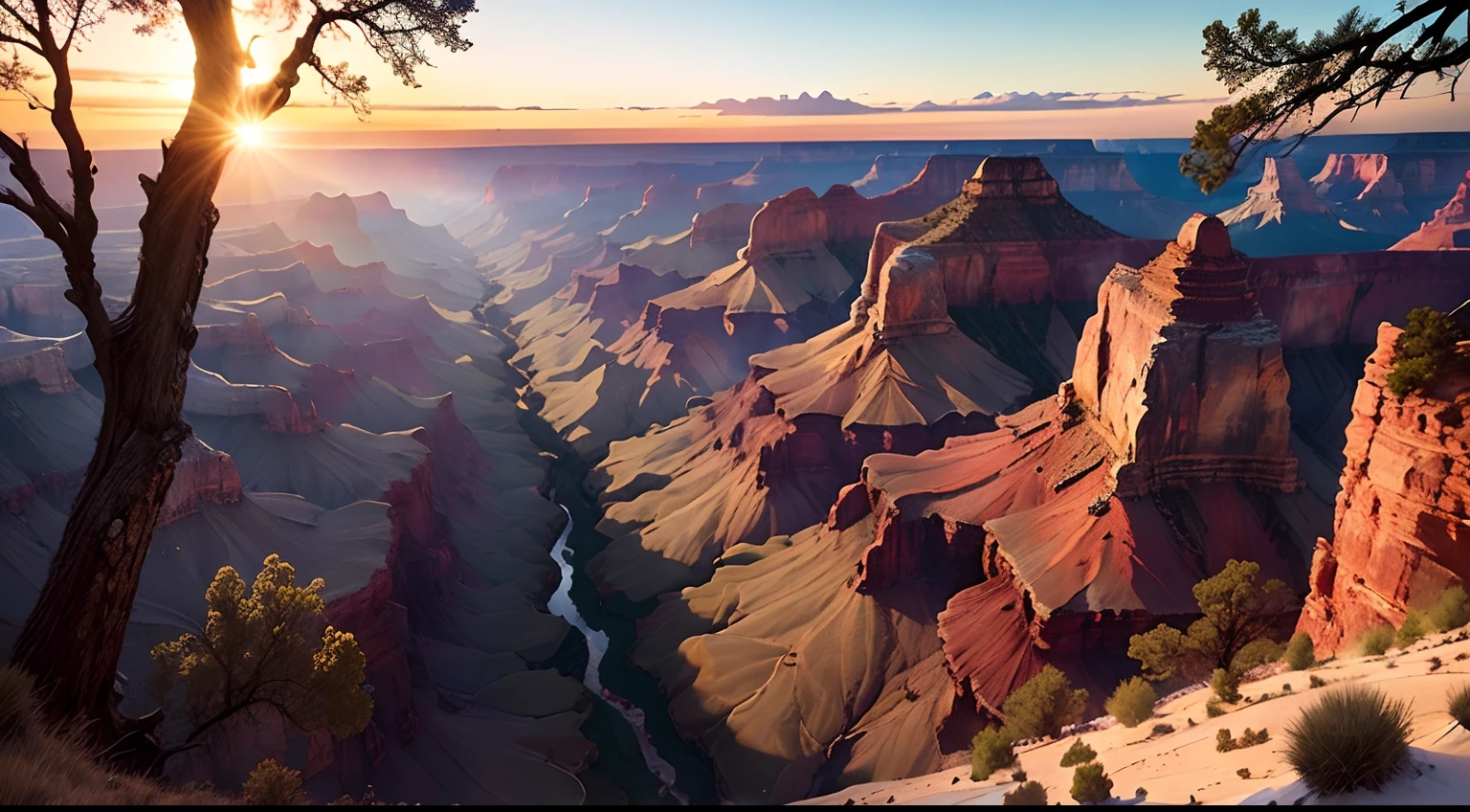 ((Foto)), ((beste Qualität)), ((Meisterwerk)), ((ausführlich)), ((filmisch), Grand Canyon im Wald, Ebenen, Bauernhöfe, Steinstraße, Riesige Landschaft