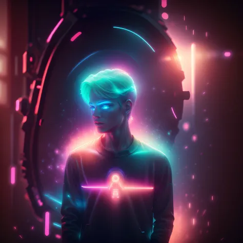 Futuristic glow neon colours sweatshirt