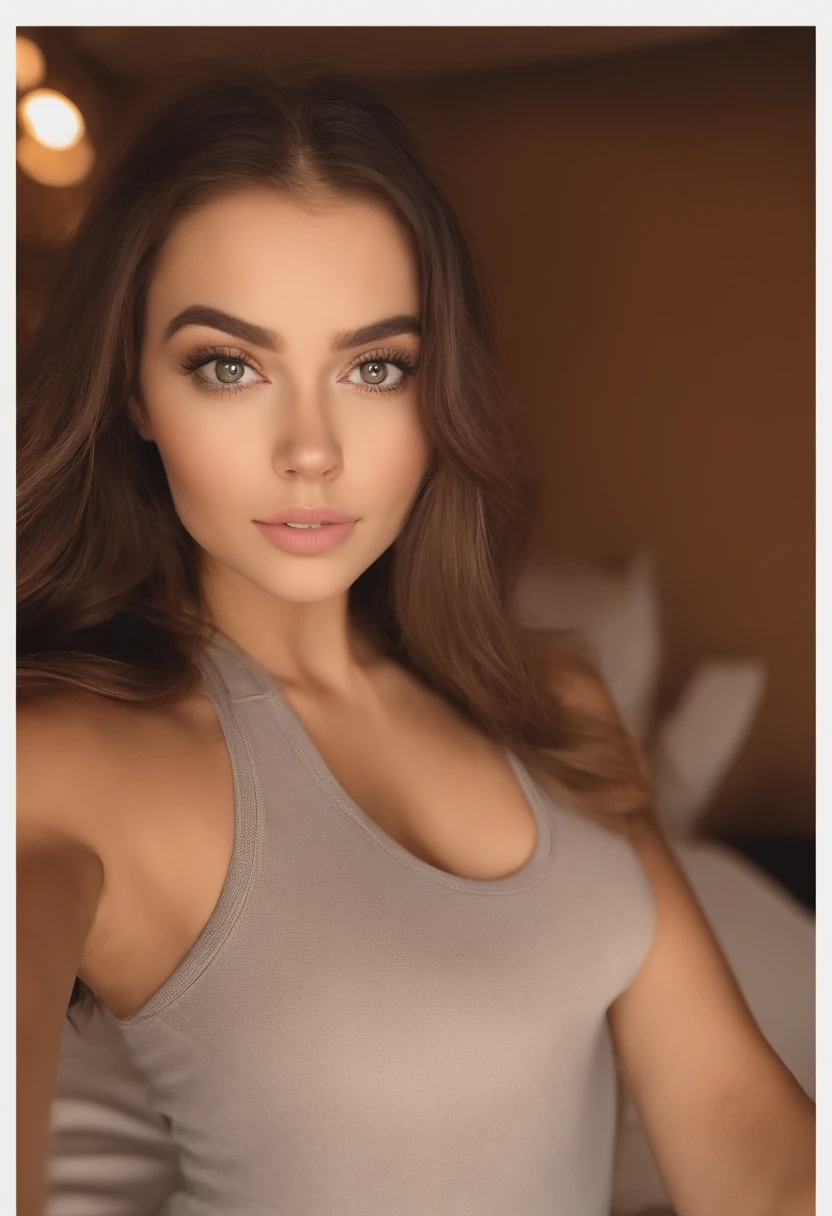 arafed woman with large breasts, sexy girl with green eyes, portrait sophie  mudd, brown hair and large eyes, selfie of a young woman - SeaArt AI