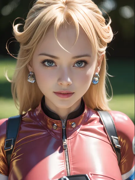 ((masterpiece)), (high resolution:1.4), (face focus:1.4),  (european youth  woman:1), 1girl, princess_peach, ( pink motorbike su...