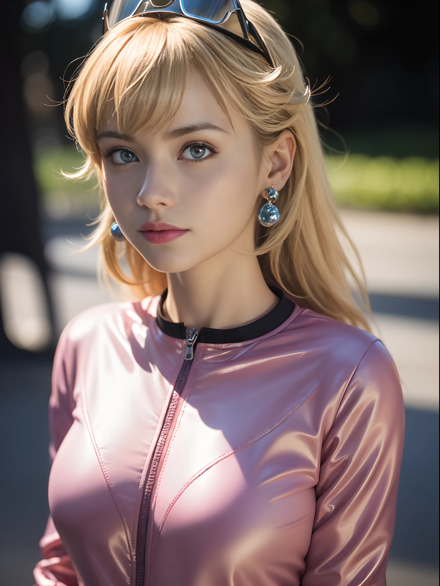 ((Masterpiece)), (high resolution:1.4), (face focus:1.4),  (european youth  woman:1), 1girl, princess_peach, ( pink pilot suit),  looking at viewer, beautifull smile, beautiful face, highly detailed skin, skin pores, (highly detailed face:1.1), (highly detailed eyes:1.1), realistic pupils, full face blush, full lips, (perfect proportions:1.1), (photography:1.1), (photorealistic:1.1), volumetric lighting, dynamic lighting, real shadows, (highres:1.1), sharp focus, (realistic, hyperrealistic:1.4), intricate, high detail, dramatic, subsurface scattering, big depth of field, vivid, polished, sharpened, ((full Sharp)), (extremely absurdres), 16k hdr