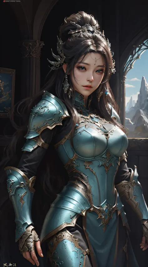 detailed fantasy art, Stunning character art, Fan Art Best Art Station, epic exquisite character art, Beautiful armor, extremely...
