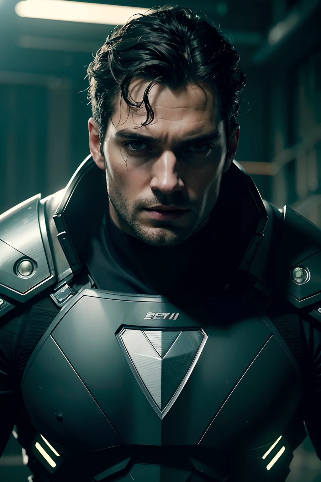 Henry Cavill as a cyberpunk captain, wearing futuristic cyborg armor, glowing lights, (dynamic pose), (hyper realistic:1.4), (realistic:1.3), (best quality real texture skin), full body, (Cinematic Light), highly detailed skin, skin pores, (highly detailed face:1.1), (highly detailed eyes:1.1), realistic pupils, (perfect anatomy:1.1), (perfect proportions:1.1), (photography:1.1), (photorealistic:1.1), volumetric lighting, dynamic lighting, real shadows, (highres:1.1), sharp focus, daylight, (realistic, hyperrealistic:1.4), intricate, high detail, dramatic, subsurface scattering, big depth of field, vivid, polished, sharpened, ((full Sharp)), (extremely absurdres),8k hdr,