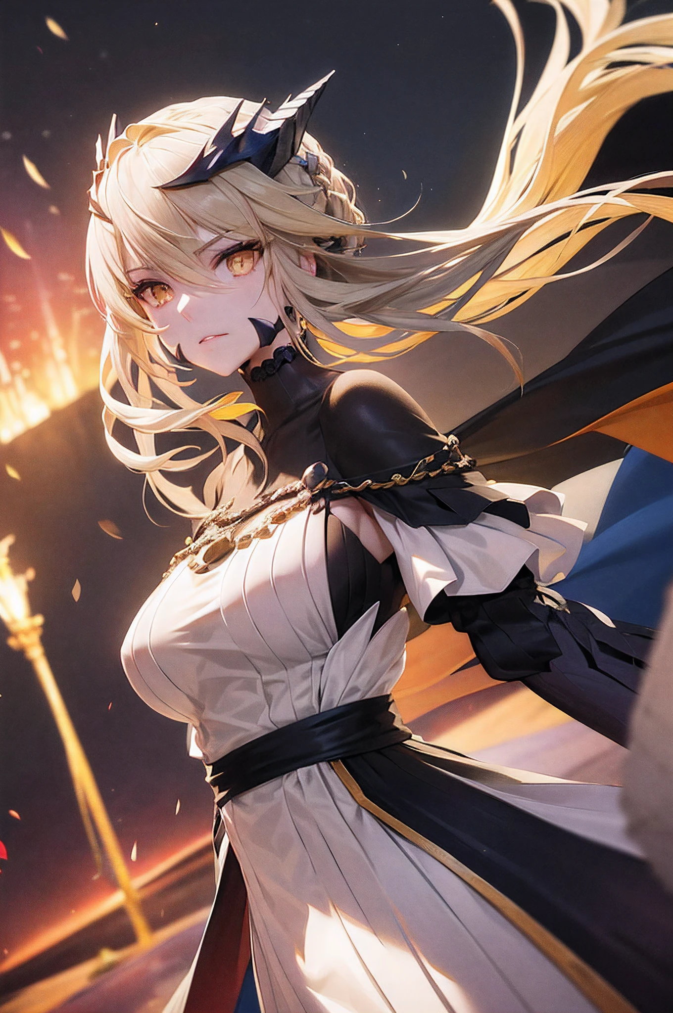 (best quality,ultra-detailed),(realistic,photorealistic,photo-realistic:1.37,HDR,UHD,yellow hair, detailed hair,studio lighting,extreme detail description,professional,vivid colors,bokeh,portraits,landscape),saber alter from fate heavens feel,3D rendering,sharp focus,vivid colors,dark atmosphere,glowing eyes,flowing black hair,red dress,dynamic pose,mysterious background,concept art style,warm color tone,dramatic lighting,showcasing every intricate detail of the character and scenery,creating a mesmerizing and immersive experience.(best quality,ultra-detailed,highres:1.2),vivid colors,realistic,detailed eyes,detailed lips,yellow eyes,long eyelashes,beautiful detailed eyes,beautiful detailed lips,focus on the eyes,subtle highlights in the eyes,meticulously painted eyes,gorgeous iris color,expressive gaze,intense eye contact,intimate portrayal,meticulously crafted details,captivating eye expressions,soft shadows around the eyes,color depth and richness,dynamic interplay of light and shadow,life-like textures,every eyelash intricately rendered,meticulous attention to eye anatomy,subtle variations in eye color,unforgettable eyes that draw you in