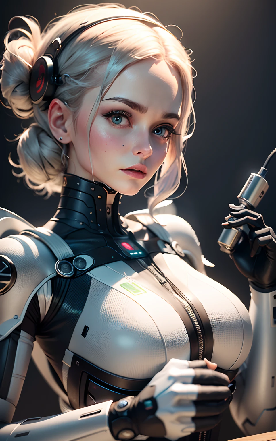 complex 3d RendeR ultRa detailed of a beautiful poRcelain pRofile woman andRoid face, (((corpo inteiro lésbica))), CyboRgs, cyboRg Robot paRts, 150mm, Beautiful studio soft ligHt, Rim-ligHt, vibRant detail, luxuRiouscybeRpunk, renda, HypeR Realisitc, anatomicamente, músculos faciais, Cable ElectRical WiRe, micRo CHip, elegante, Beautiful backgRound, RendeRing by octane, H. R. GigeR style, 8K, melhor qualidade, mesa, illustRation, ExtRemely Delicately Beautiful, ExtRemely detailed ,nffsw ,unidade ,tHe wallpapeR, (realista, PHotoRealsitic:1.37),incrível, detalhes finos, mesa,melhor qualidade,offcial aRt, HigHly detailed tickeR big unity 8k wallpapeR, absuRdeRes, inacreditável Ridículo, dRoid, corpo inteiro lésbica, sentado