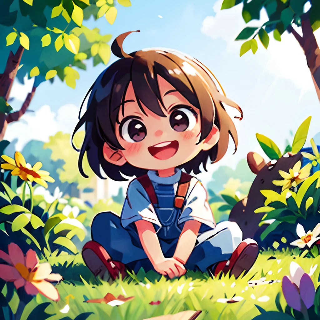 masterpiece, best quality,(best-quality:0.8), Perfect anime illustration of a , smiling, looking at the camera, outdoors