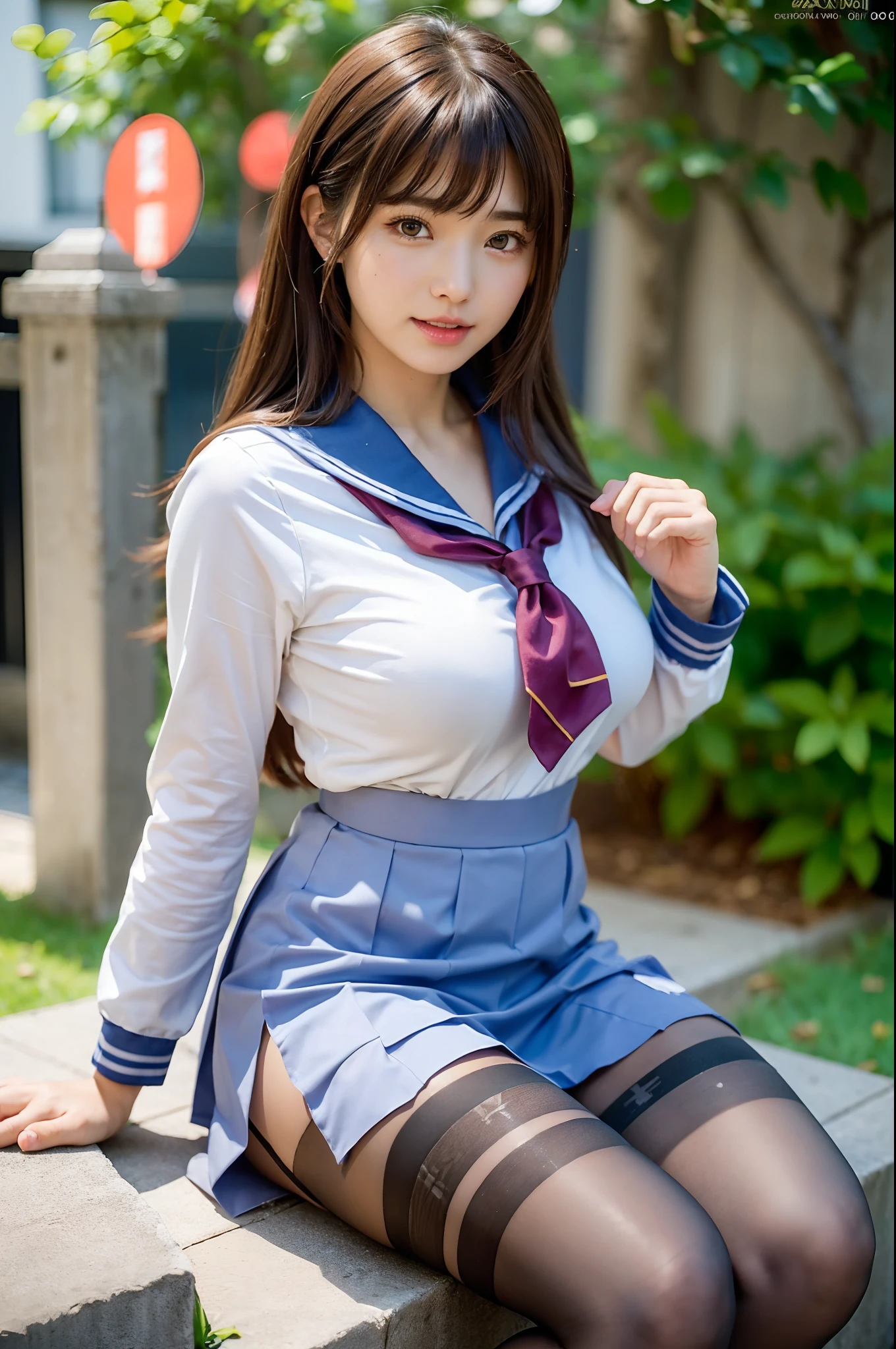 Ultra realistic in summer uniform, (a beauty girl, cosplayer:1.2), (17 ...