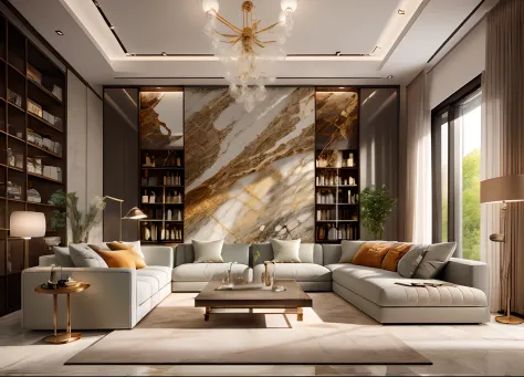 Modern luxury living room - SeaArt AI Model