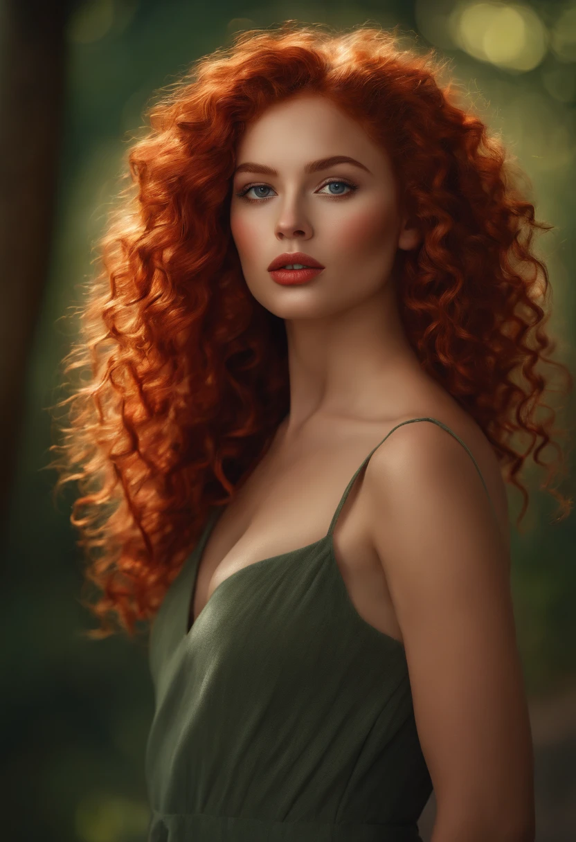 The Stable Diffusion prompt for the topic "mulher com canelos vermelho" can be:

"beautiful girl with red curls,(best quality,4k,8k,highres,masterpiece:1.2),detailed face and features,red curly hair flowing down her shoulders,gorgeous lips and mesmerizing eyes,elegant posture and confident expression,soft natural lighting,portrait style,rich vibrant colors,artistic rendering,fine brushstrokes".

This prompt describes a painting of a beautiful girl with red curly hair. Her hair is the highlight of the image, flowing down her shoulders in vibrant red curls. The focus is on her face and features, with detailed and realistic eyes, lips, and facial expressions. The lighting is soft and natural, enhancing the overall atmosphere. The style of the painting is portrait style, with artistic rendering and fine brushstrokes adding depth and texture. The colors used are rich and vibrant, creating a visually captivating piece of art.