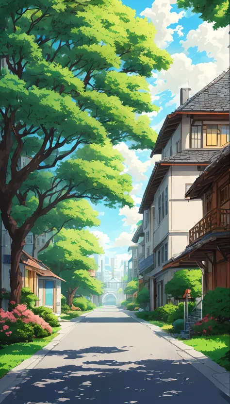 anime landscape, anime background art, anime style cityscape, anime beautiful peace scene, beautiful anime scenery, beautiful an...