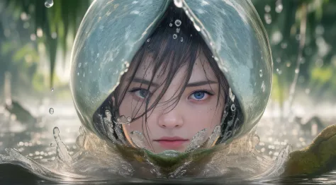 Giant blister 8K Ultra HD,author：Alessio Albi, Depth of field for water drop particles,Detailed rest periods for young girls，Her...