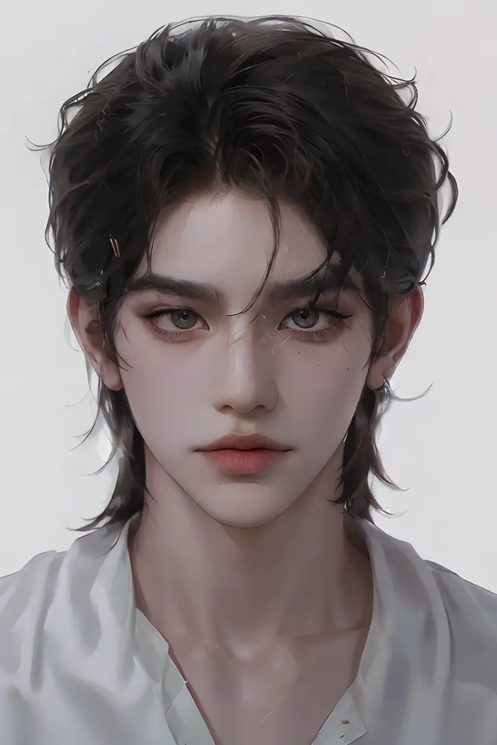 ((Couple)),((ulzzang)),official art, unity 8k wallpaper, ultra detailed, aesthetic, masterpiece, best quality, photorealistic,((fantasy)),((white studio background)),((man&girl)),((sensual eyes)),((detailed eyes)),((detailed face)),((detailed body)),((badb...