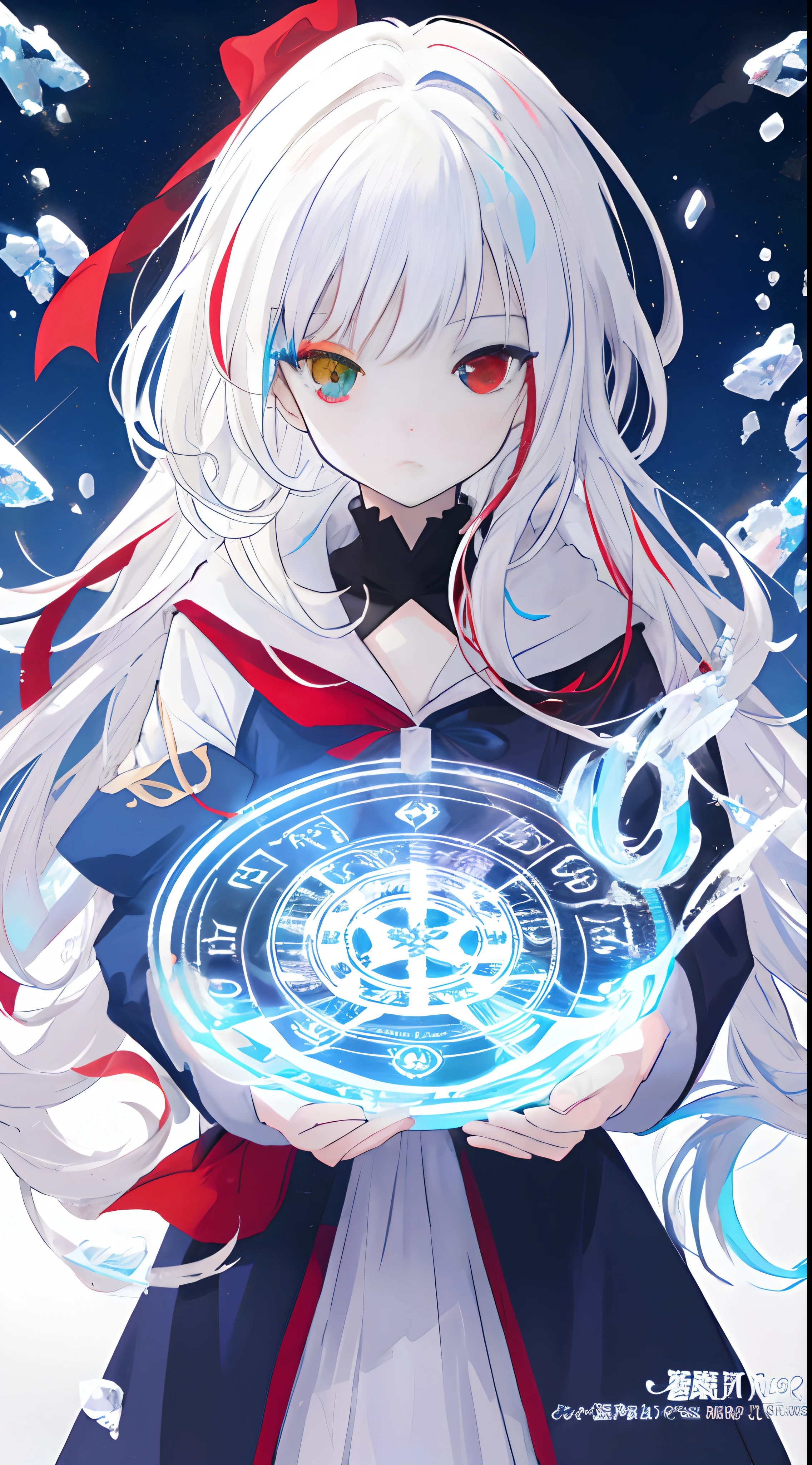 Anime girl holding a glowing object in her hands - SeaArt AI