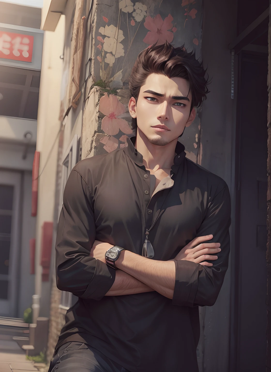 Realistic handsomelooking,anime style,