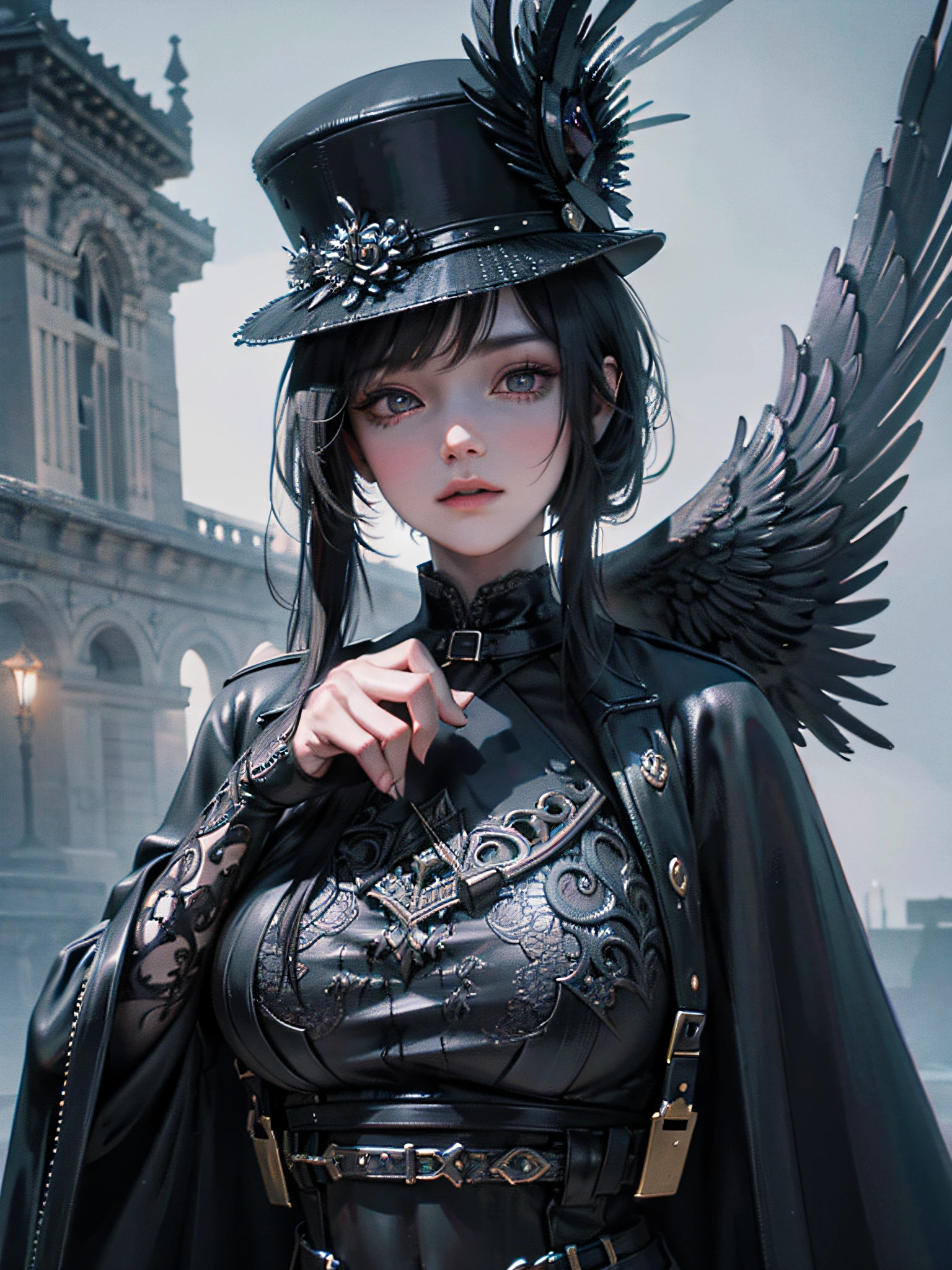 (dark magic), (grim), the raven, (intricate details), (hyperdetailed), 8k hdr, high detailed, lot of details, high quality, soft cinematic light, dramatic atmosphere, atmospheric perspective