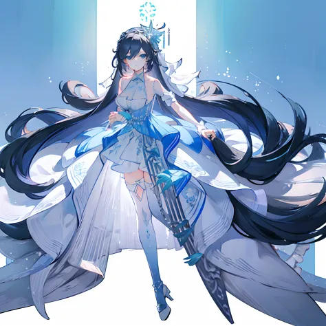 masterpiece, best quality,1girl,solo, fu hua\(cerulean court\),white background, hair over right eye ,eye visible through hair,h...