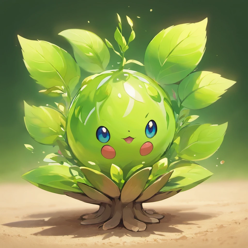 Pokemon go green leafy tree with eyes and a face - SeaArt AI