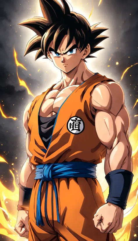 Goku Dragon Ball Super , full body, (((super strong, muscular, abs ...