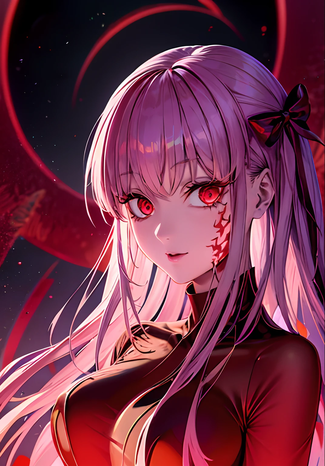 Anime girl and a crown on her head, Gapmoe Yandere Grimdark, with glowing red eyes, demon anime girl, Gothic Maiden anime girl, with glowing red eyes, Portrait Gapmoe Yandere Grimdark, anime monster girl, Best Anime 4K Konachan Wallpaper, Melted, vampire girl, Arte Zerochan, The Vampire