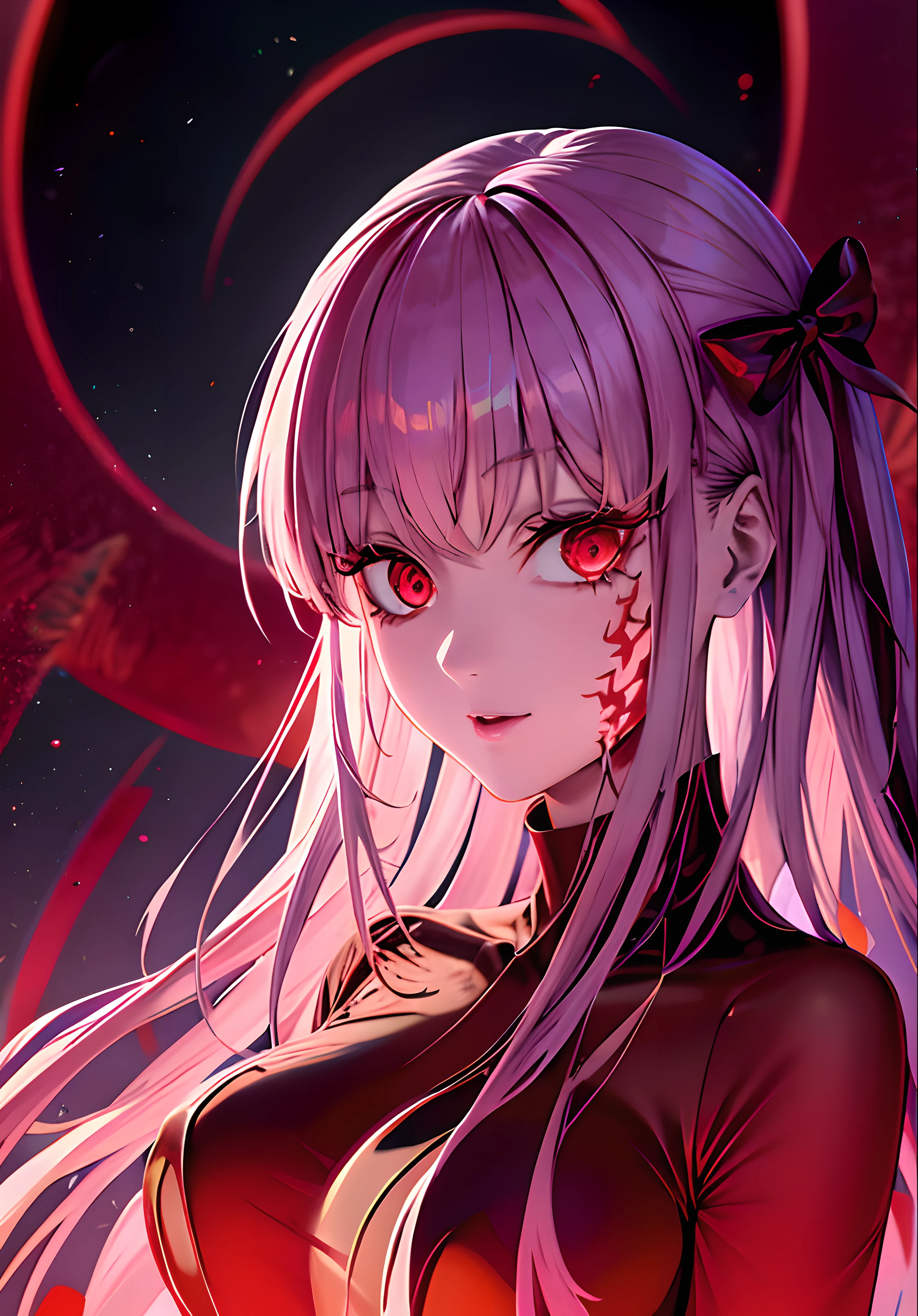 Anime girl and a crown on her head, Gapmoe Yandere Grimdark, with glowing red eyes, demon anime girl, Gothic Maiden anime girl, with glowing red eyes, Portrait Gapmoe Yandere Grimdark, anime monster girl, Best Anime 4K Konachan Wallpaper, Melted, vampire girl, Arte Zerochan, The Vampire