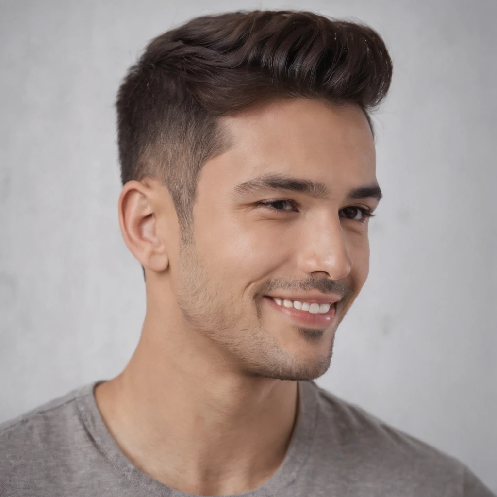 A close up of a man with a short haircut and a smile - SeaArt AI