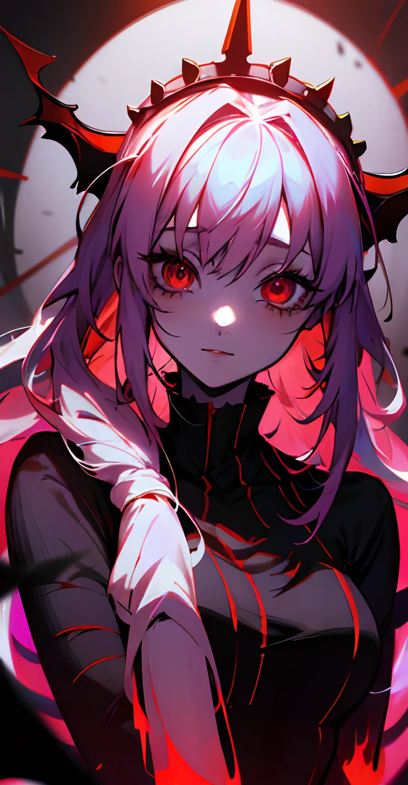 Anime girl with horns and a crown on her head, Gapmoe Yandere Grimdark, with glowing red eyes, demon anime girl, Gothic Maiden anime girl, with glowing red eyes, Portrait Gapmoe Yandere Grimdark, anime monster girl, Best Anime 4K Konachan Wallpaper, Melted, vampire girl, Arte Zerochan, The Vampire