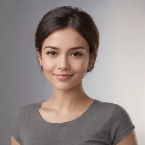 A woman with short hair smiling and wearing a white top - SeaArt AI