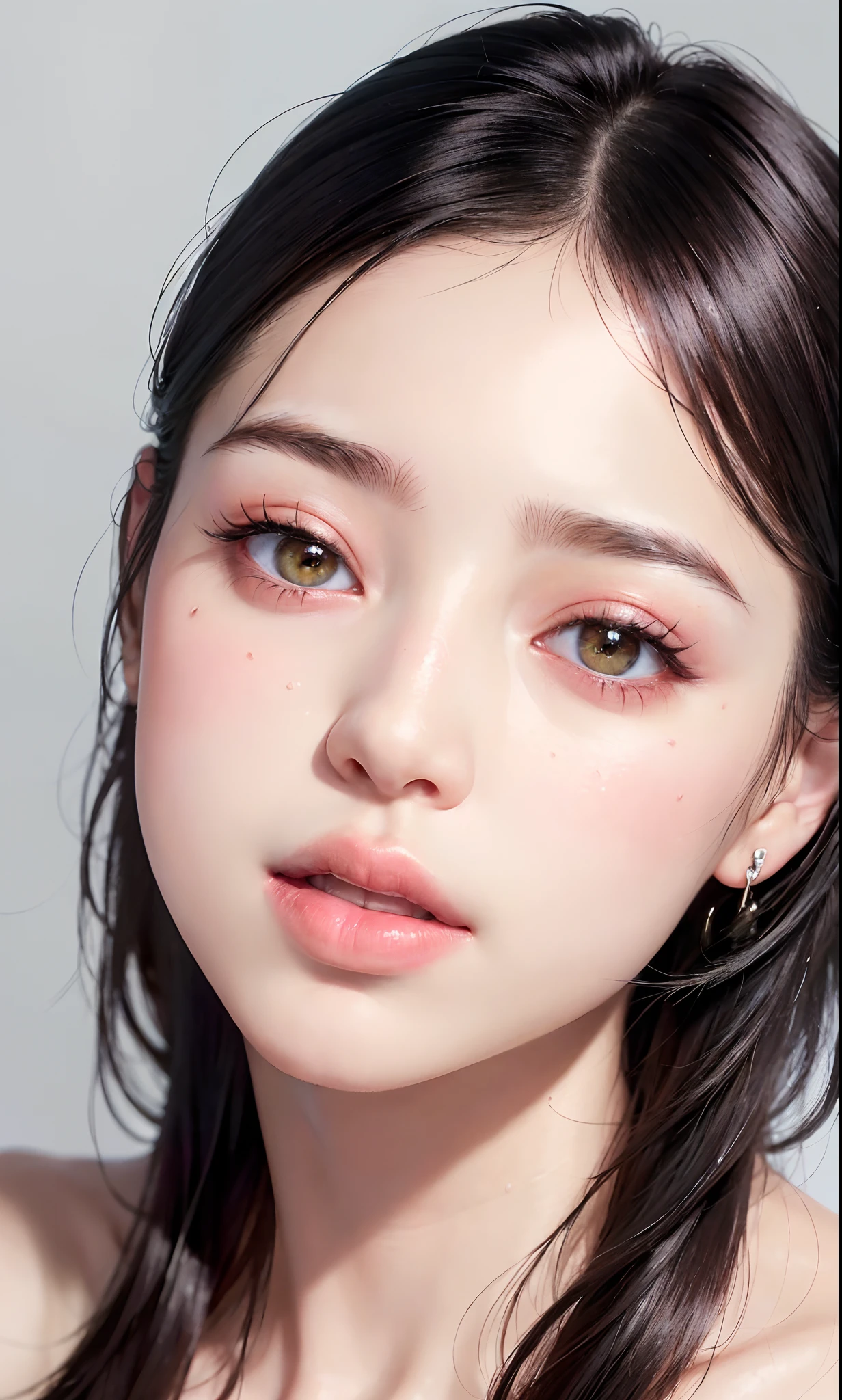 (8k, RAW photo, photorealistic:1.25) ,( lipgloss, eyelashes, gloss-face, glossy skin, best quality, ultra highres, depth of field, chromatic aberration, caustics, Broad lighting, natural shading,Kpop idol) looking at viewer with a serene and goddess-like happiness,