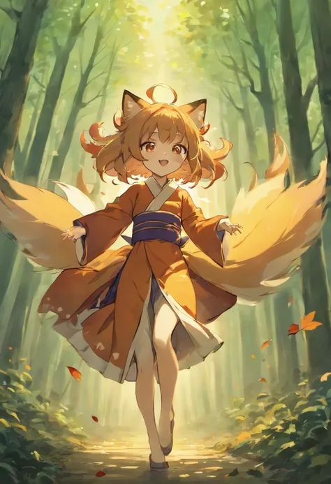 cute nine tailed fox girl - SeaArt Al - Free Al Art Generator