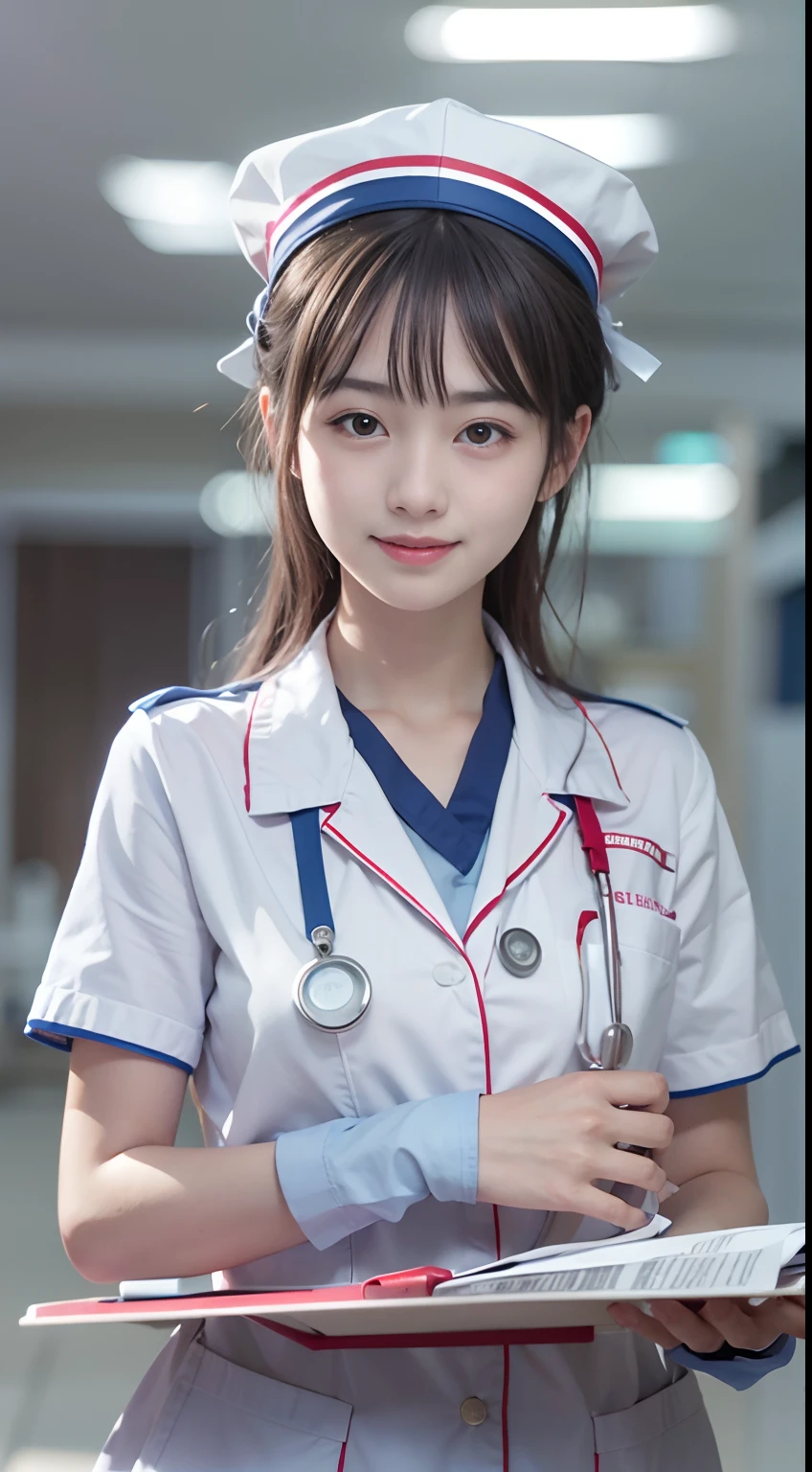 1 Slender Girl20 Years Girl Flat Chest White Nurse Uniforms Nurse Cap Seaart Ai