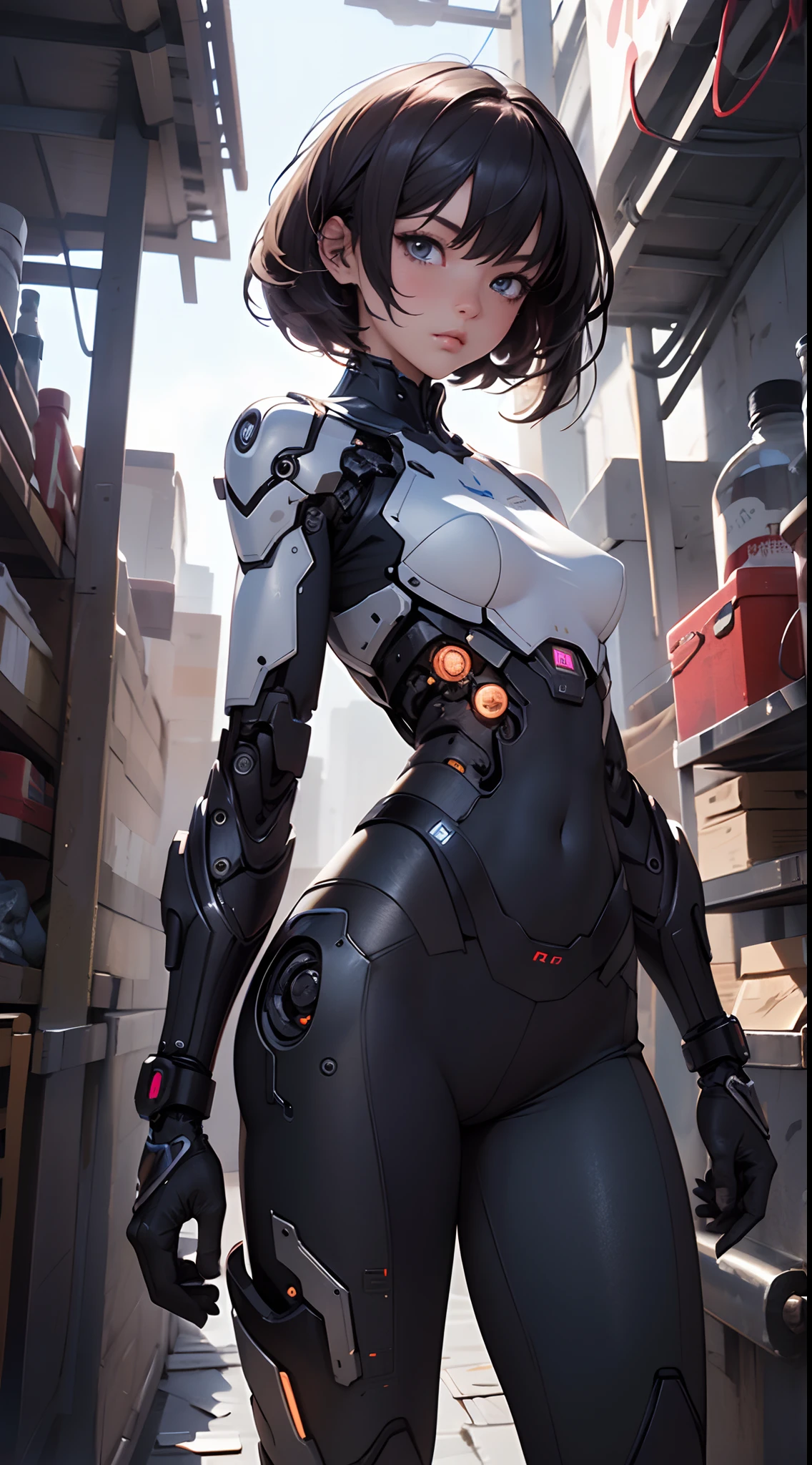 (masterpiece: 1.5), (best quality: 1.2), (highly detailed: 1.2), (ultra-detailed: 1.2), Technical Illustration (1 girl cyborg)