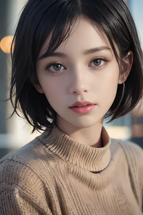 woman, Large breasts, facingviewer,fcPortrait, Cropped sweater - SeaArt AI