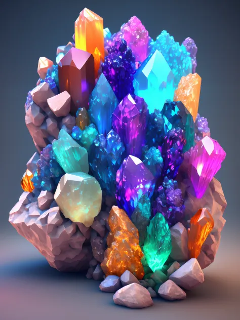 Fantastic art beautiful minerals, rainbow crystals, Ultra detailed, Incredible lighting, ultra - detailed, 8K, Unreal Engine 5, a 3D render