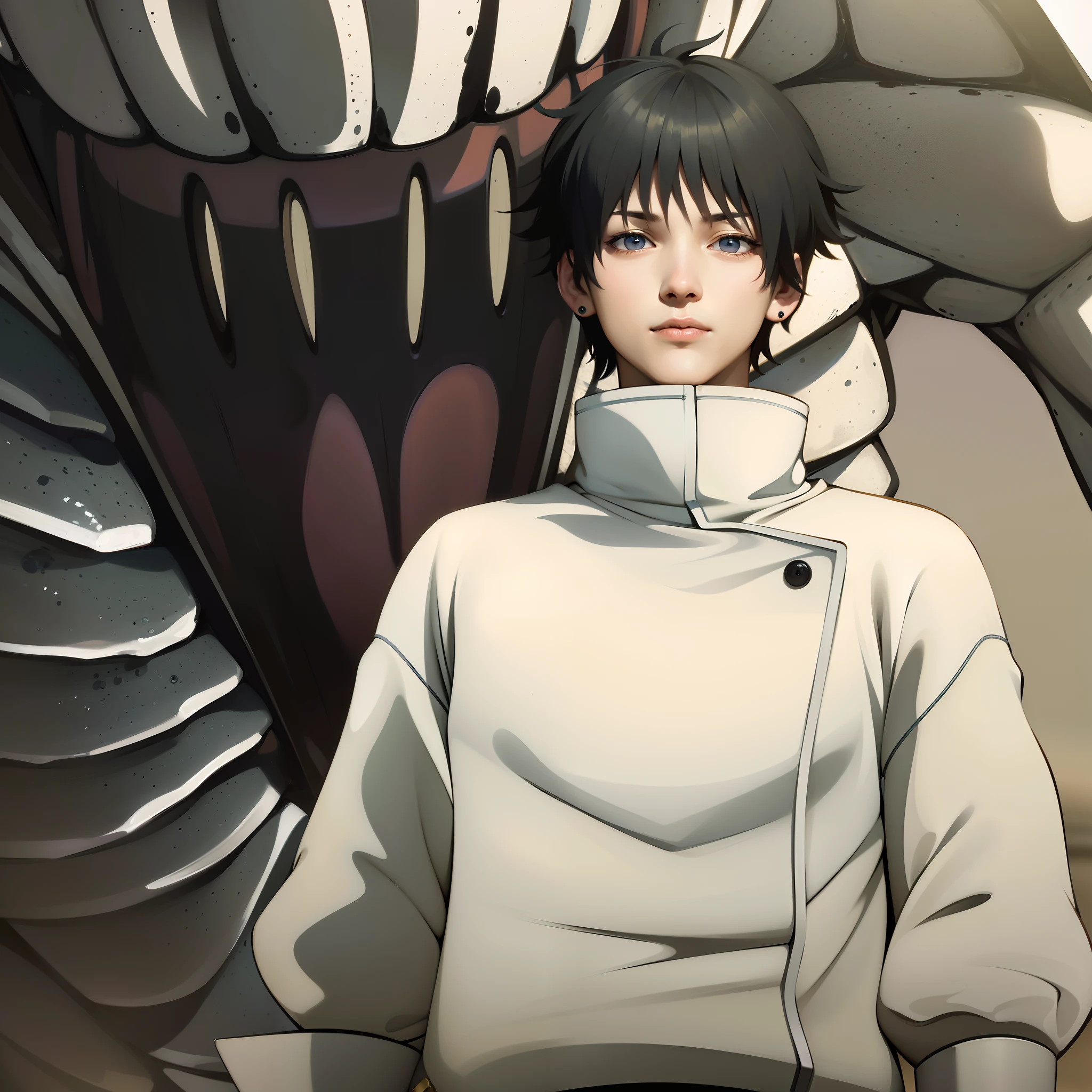 Anime character with a giant snake head and a woman in a white shirt -  SeaArt AI