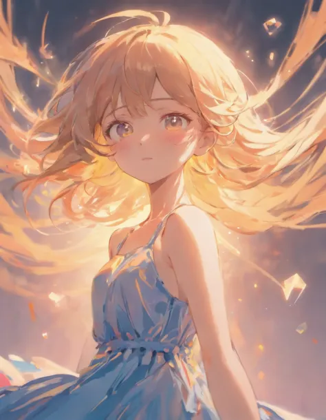 high quality, 8K Ultra HD, beautiful woman, A digital illustration of anime style, digital anime paintings of her, soft anime tones, Feels like Japanese anime, colorful, A painting with dripping and scattered paint, Painting like Agnes Cecile, blurry, pale...