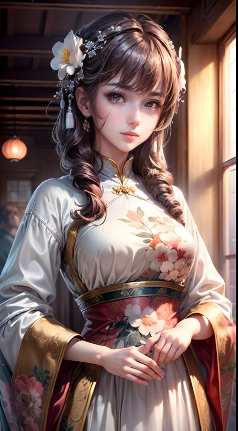 (best quality, masterpiece, extremely detailed cg, game cg:1.5), full bodyesbian,1 girl,an extremely delicate and beautiful girl...