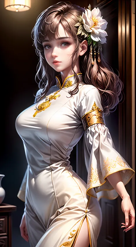 (best quality, masterpiece, extremely detailed cg, game cg:1.5), full bodyesbian,1 girl,an extremely delicate and beautiful girl...