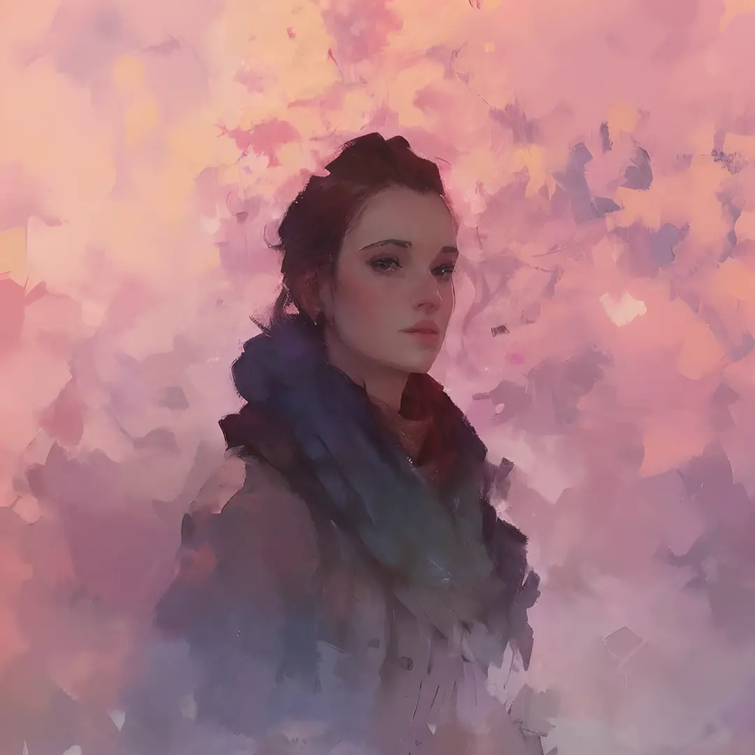 A closeup of a painting of a woman with a scarf, Aenami Alena, pintura de personagem bonita, Epic portrait illustration, retrato...