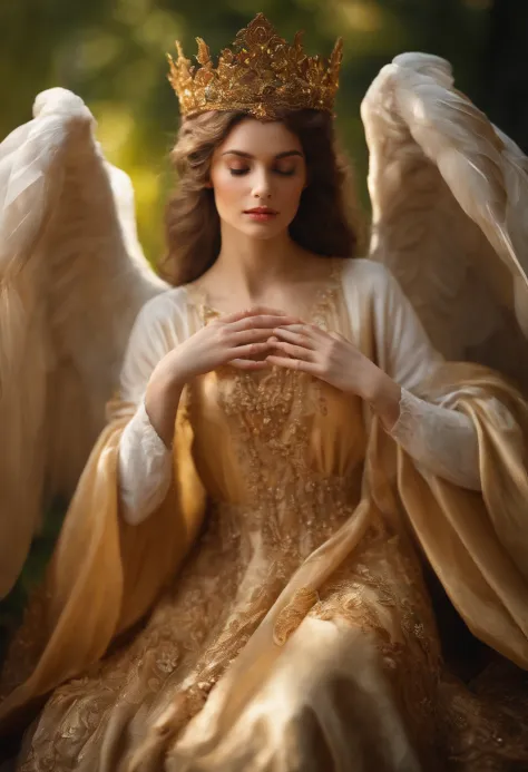 Um anjo detalhado com asas majestosas, lovingly enveloping someone with your heavenly mantle, formato 9:16