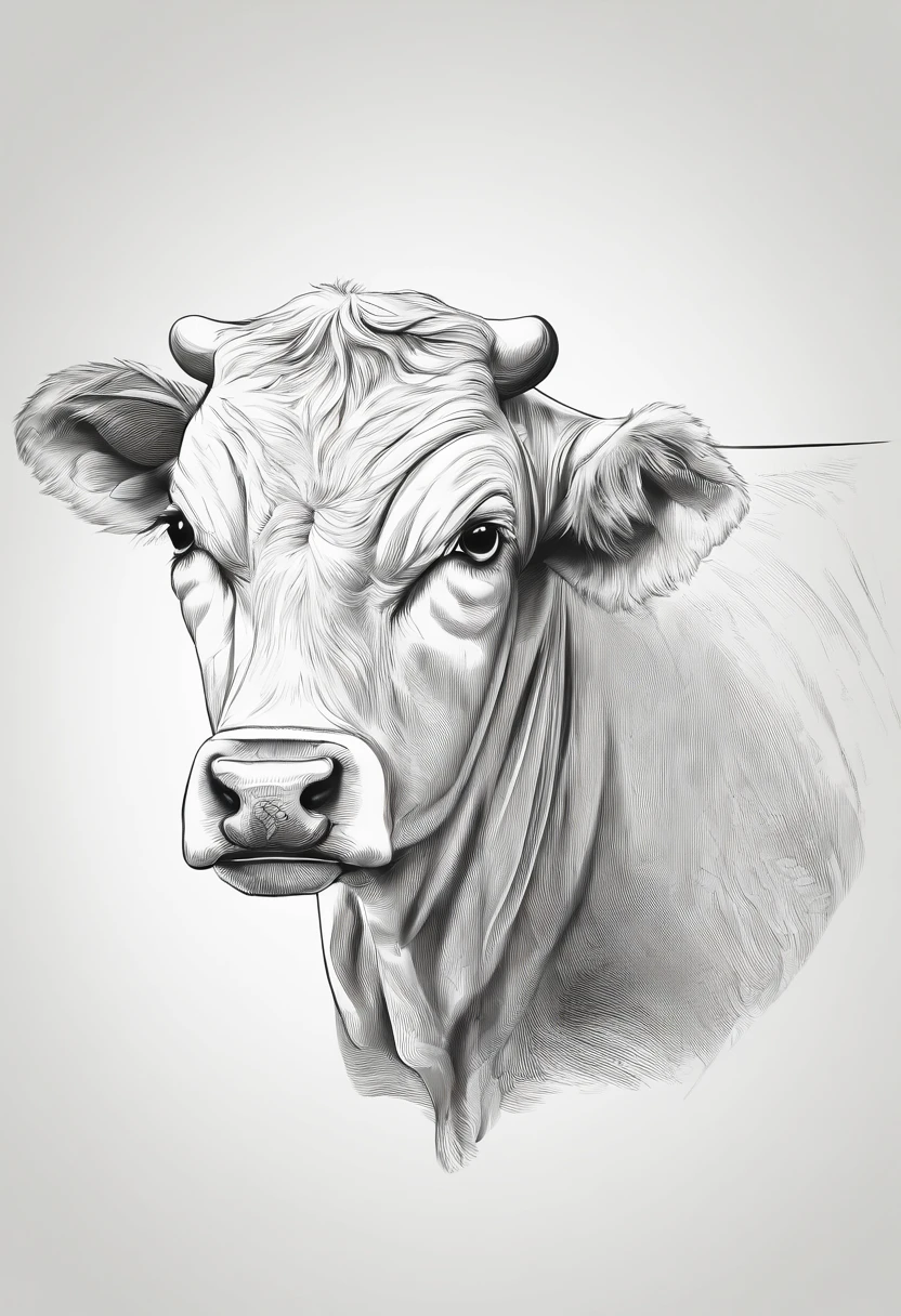 dibujo a lápiz de vaca