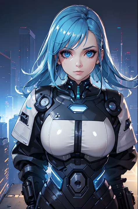 (Best quality,highres:1.2), ultra-detailed, (realistic:1.3), cyberpunk, futuristic, portrait, shiny revealing latex outfit, cybe...