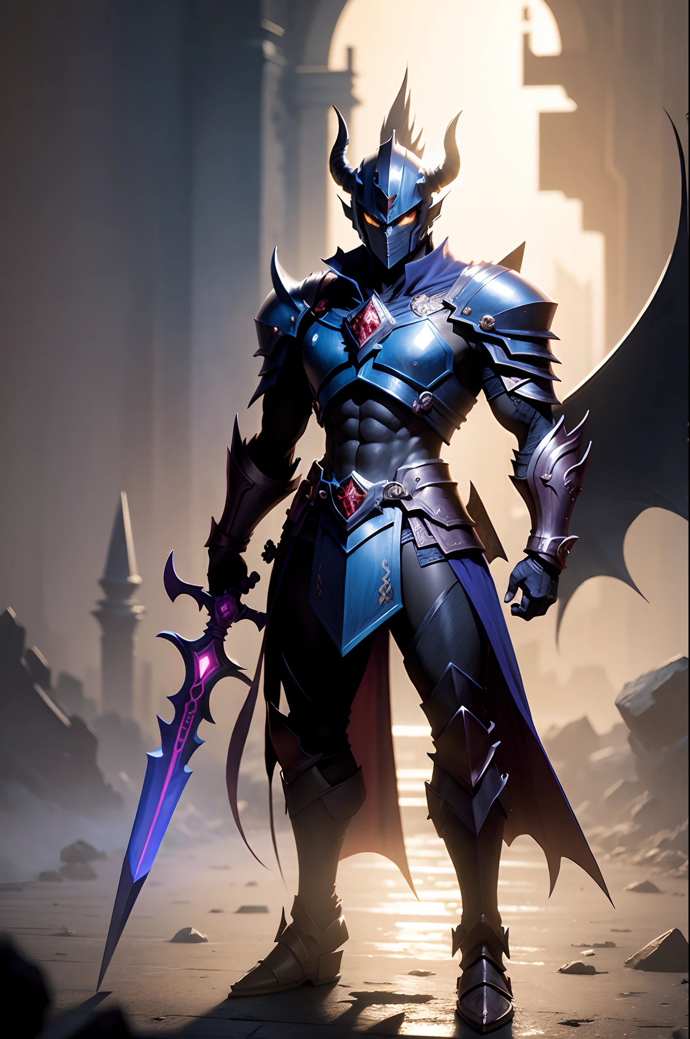 Yu-Gi-Oh Warrior monster dark Knight using sword in hand concept art ...