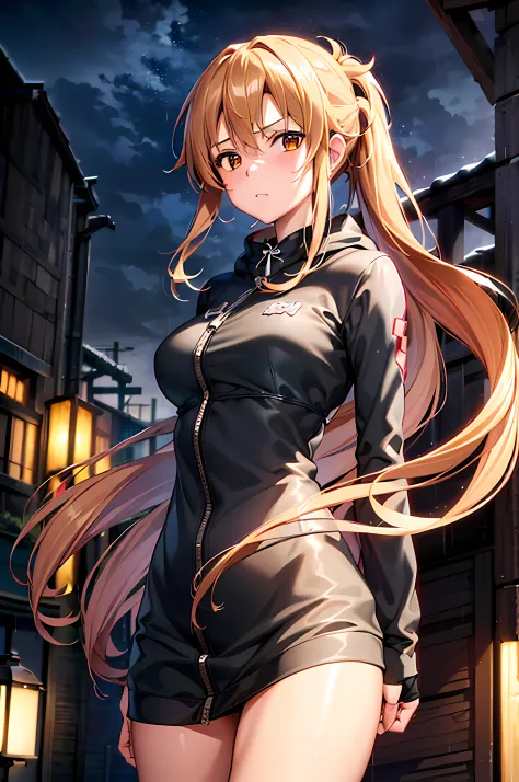 (best quality, 8k, ultra high res, absurdes:1.2), (yuuki asuna from sword art online), ( long beautiful ponytail hair, honey eye...