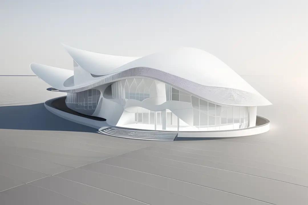 Arafeld architecture，White paper roof on gray surface, rendered in keyshot, Rendered in V-Ray, detail render, architecture render, rendered in vray, detailed render, octsne render, inspired by Zha Shibiao, author：Chass is silent, high-detailed rendering, z...