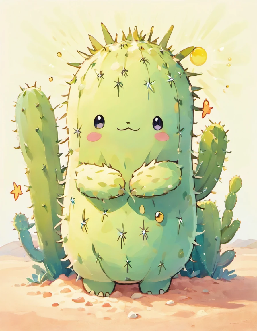 Step into the whimsical world of Sowsow, where even the prickliest of plants becomes an adorable companion. In this enchanting illustration, a cheerful cactus comes to life with eyes that sparkle like dewdrops in the morning sun. Its mouth forms a sweet, inviting smile that's impossible to resist.

Sowsow's signature style shines through in every detail, from the soft, pastel colors that give life to the cactus to the gentle strokes that create an aura of warmth and friendliness. The Saguaro Cactus arms reach out as if to offer a friendly hug, and its tiny feet peek out from beneath the sand, ready for a playful adventure.

With Sowsow's artistic touch, this Saguaro Cactus becomes more than just a plant; it transforms into a lovable character, a testament to the artist's talent in capturing the essence of cuteness and charm. This delightful illustration is a heartwarming addition to any collection and a reminder that even the spikiest beings can radiate love and joy in Sowsow's magical world.