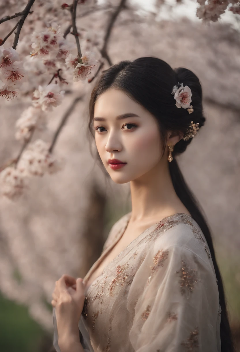 Best quality,(RAW photo:1.2),(Masterpiece:1.4),(Photorealistic:1.4),(A high resolution:1.4),
1girll, Long hair, Braid, Butterfly, Depth of field, From above,
hanami, Cherry blossoms, Lake, beautiful detailed  water, Black hair, Long eyelashes, 
 PureErosFace_V1, Hanfu,
 aespakarina,