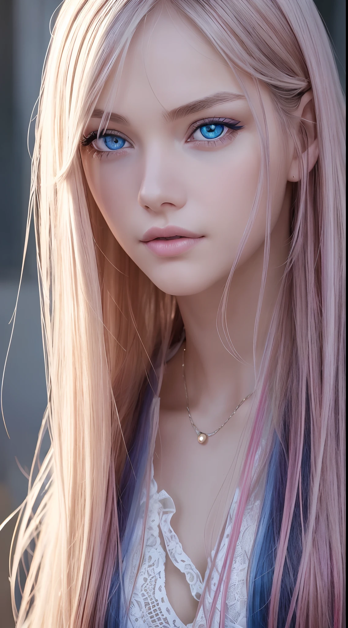 Best quality, 4K, high resolution, Masterpiece:1.2, super ultra detail, (Realistic, Photorealistic, photo-realistic:1.37), Vibrant red and blue eyes，Strong gaze，Mesmerizing eye contact，Fire-red iris，Dark blue shining stars，Shining pupils，Vivid colors，Portrait，Fantasy art，Magical red light，Ethereal beauty，pink color palettes，Heterochromia is described in particular detail，Long yellow hair。