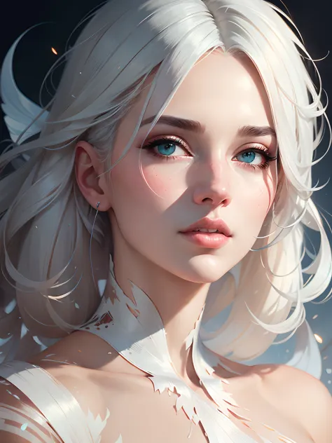 professional portrait , abstract beauty, approaching perfection, delicate face, dynamic,white hair, moonlight, highly detailed, ...